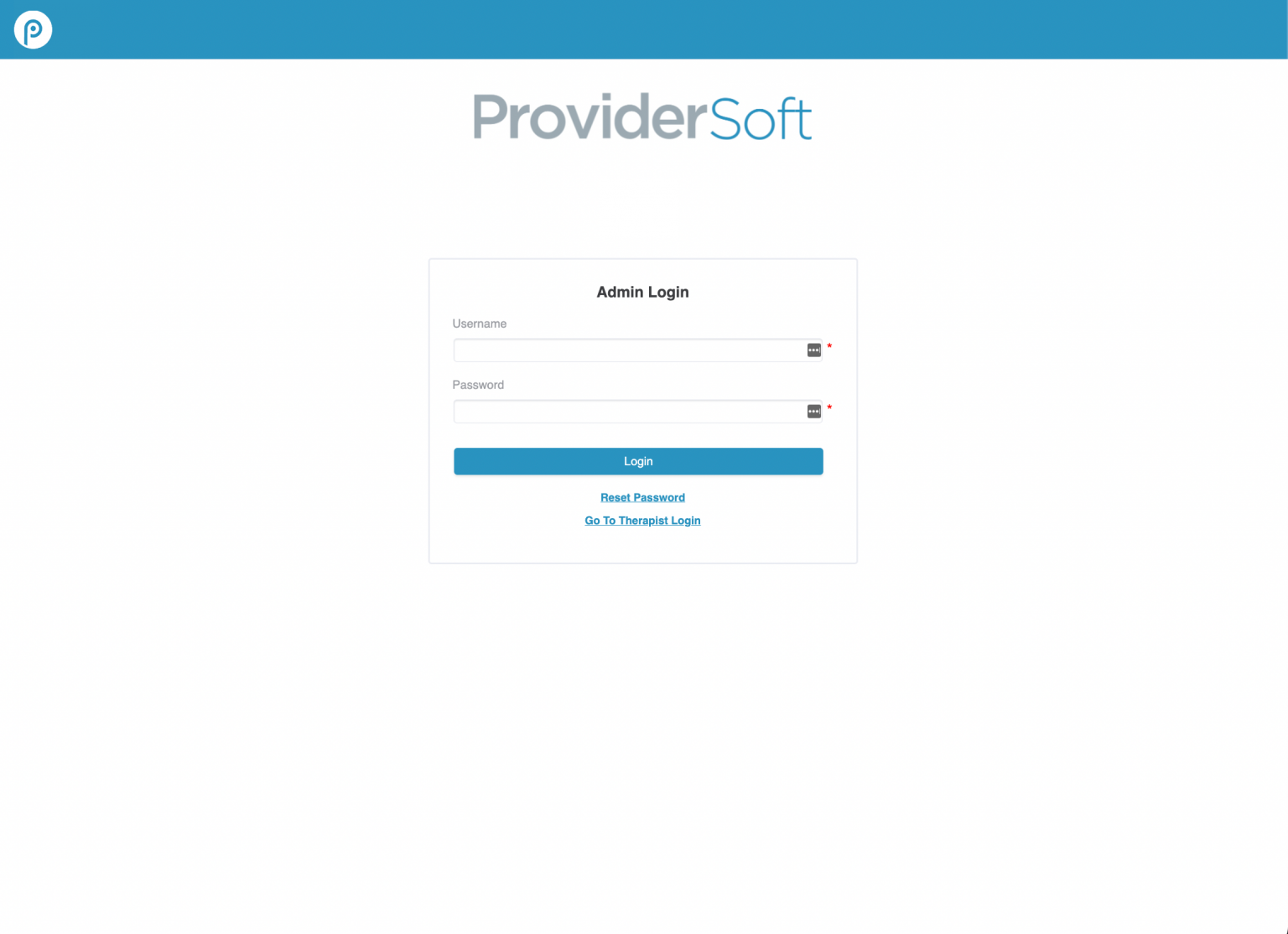 Login revised ProviderSoft