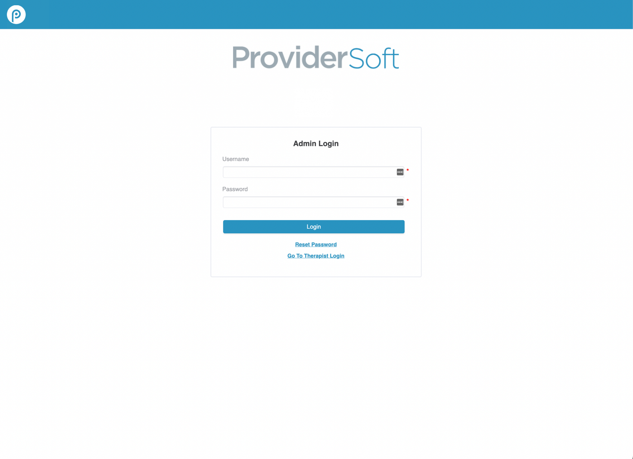 Login revised ProviderSoft